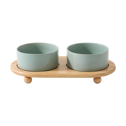 Havniva Cat Bowls Set of Two, 5.1” Ceramic Cat Food and Water Bowls | Cat Food Bowls Whisker Friendly, Non-Slip Base, Food-Grade Ceramic, Wide Opening, Dishwasher Safe, Cat Bowls for Indoor Cats