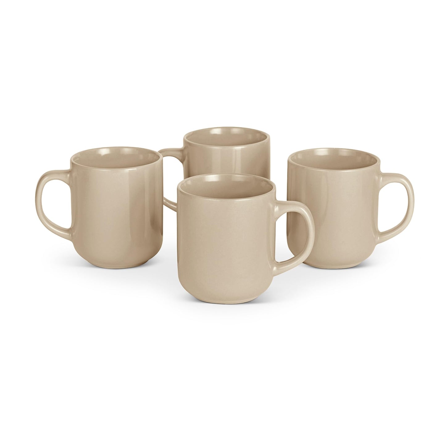 Amazon Basics Glazed Stoneware Dinner Plates, Ceramic 4-Piece Set, Microwave, Dishwasher and Freezer-Safe, 10.5 in., Olive