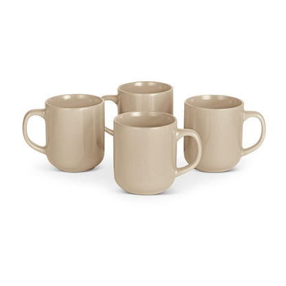 Amazon Basics Glazed Stoneware Dinner Plates, Ceramic 4-Piece Set, Microwave, Dishwasher and Freezer-Safe, 10.5 in., Olive