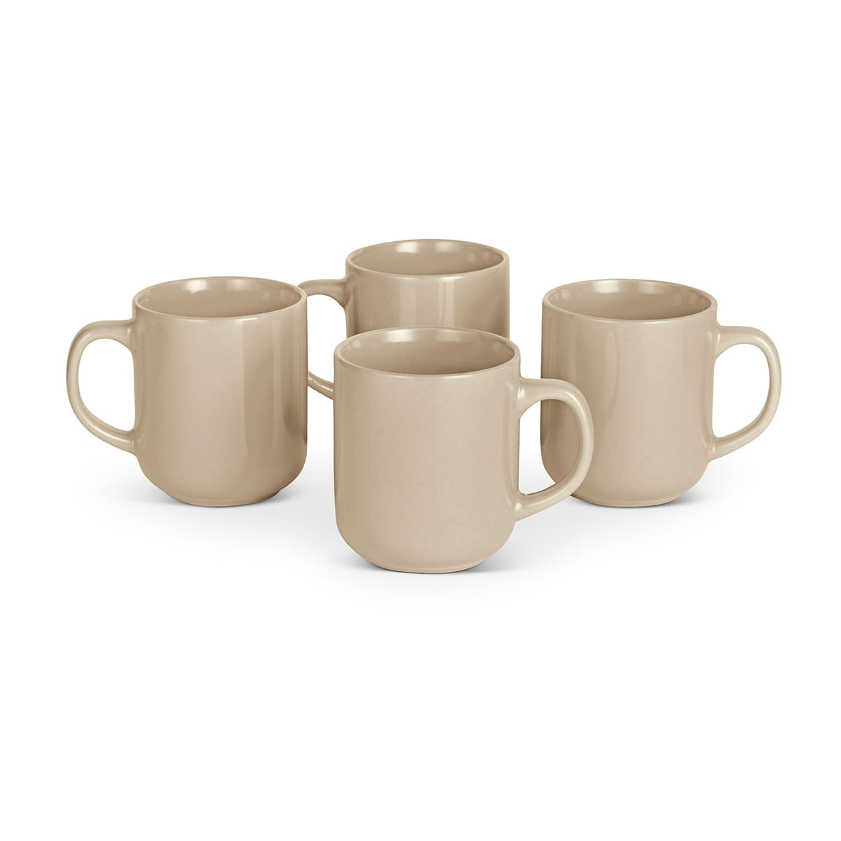 Amazon Basics Glazed Stoneware Dinner Plates, Ceramic 4-Piece Set, Microwave, Dishwasher and Freezer-Safe, 10.5 in., Olive