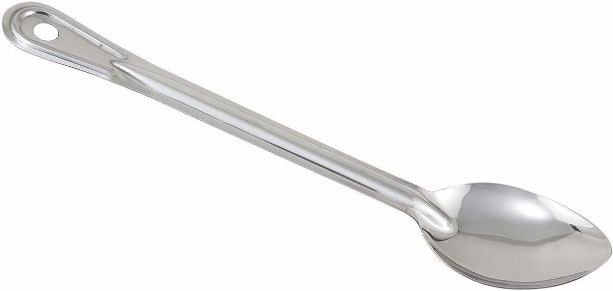 Winco BSOT-13 Solid Stainless Steel Basting Spoon, 13-Inch,Medium | Dishwasher safe, Restaurant service, Great for Cooking, Buffet Service, Food Preparation and Serving