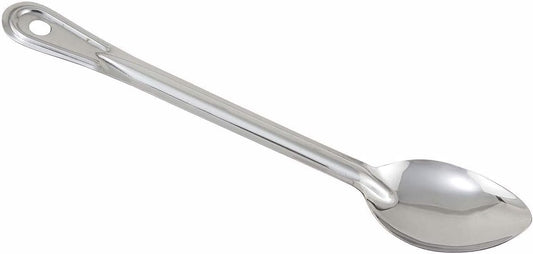 Winco BSOT-13 Solid Stainless Steel Basting Spoon, 13-Inch,Medium | Dishwasher safe, Restaurant service, Great for Cooking, Buffet Service, Food Preparation and Serving