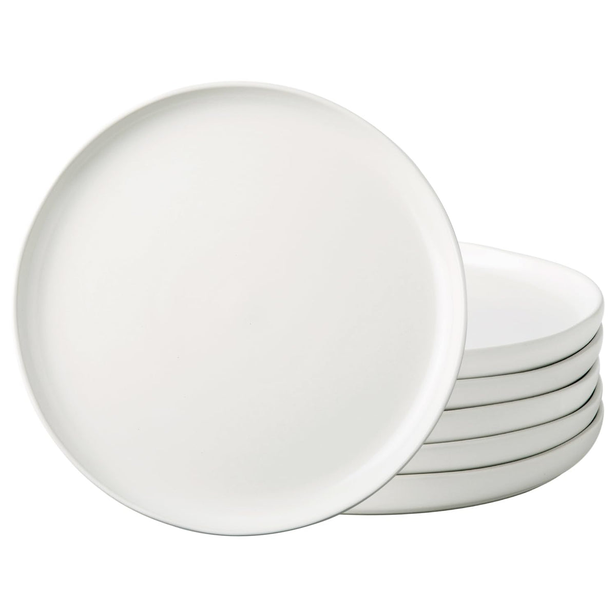 AmorArc Ceramic Dinner Plates Set of 6, 10.25 Inch Stoneware Dishes Set | Wavy Rim Shape Dinnerware Plates for Kitchen, Microwave & Dishwasher Safe, Scratch Resistant-Matte Black