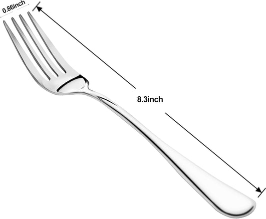 NICE KITCHEN 16 Pieces Dinner Forks Set,8" Fork,Stainless Steel Dinner Fork | Fine Food Grade Fork Set for Home,Kitchen,Restaurant,Mirror Polished and Dishwasher Safe