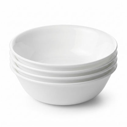 Corelle Vitrelle 6-Piece Salad Plates Set Triple Layer Glass and Chip Resistant, 8-1/2-Inch Lightweight Round Plates, Winter Frost White