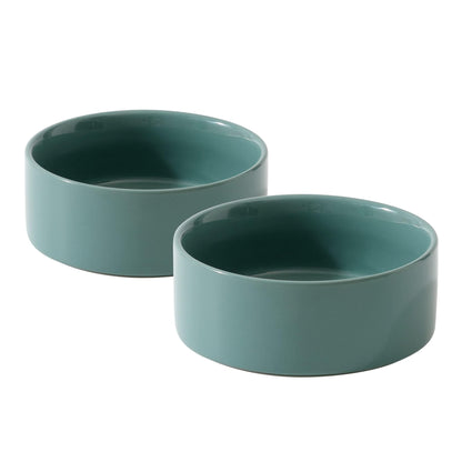 Havniva Cat Bowls Set of Two, 5.1” Ceramic Cat Food and Water Bowls | Cat Food Bowls Whisker Friendly, Non-Slip Base, Food-Grade Ceramic, Wide Opening, Dishwasher Safe, Cat Bowls for Indoor Cats