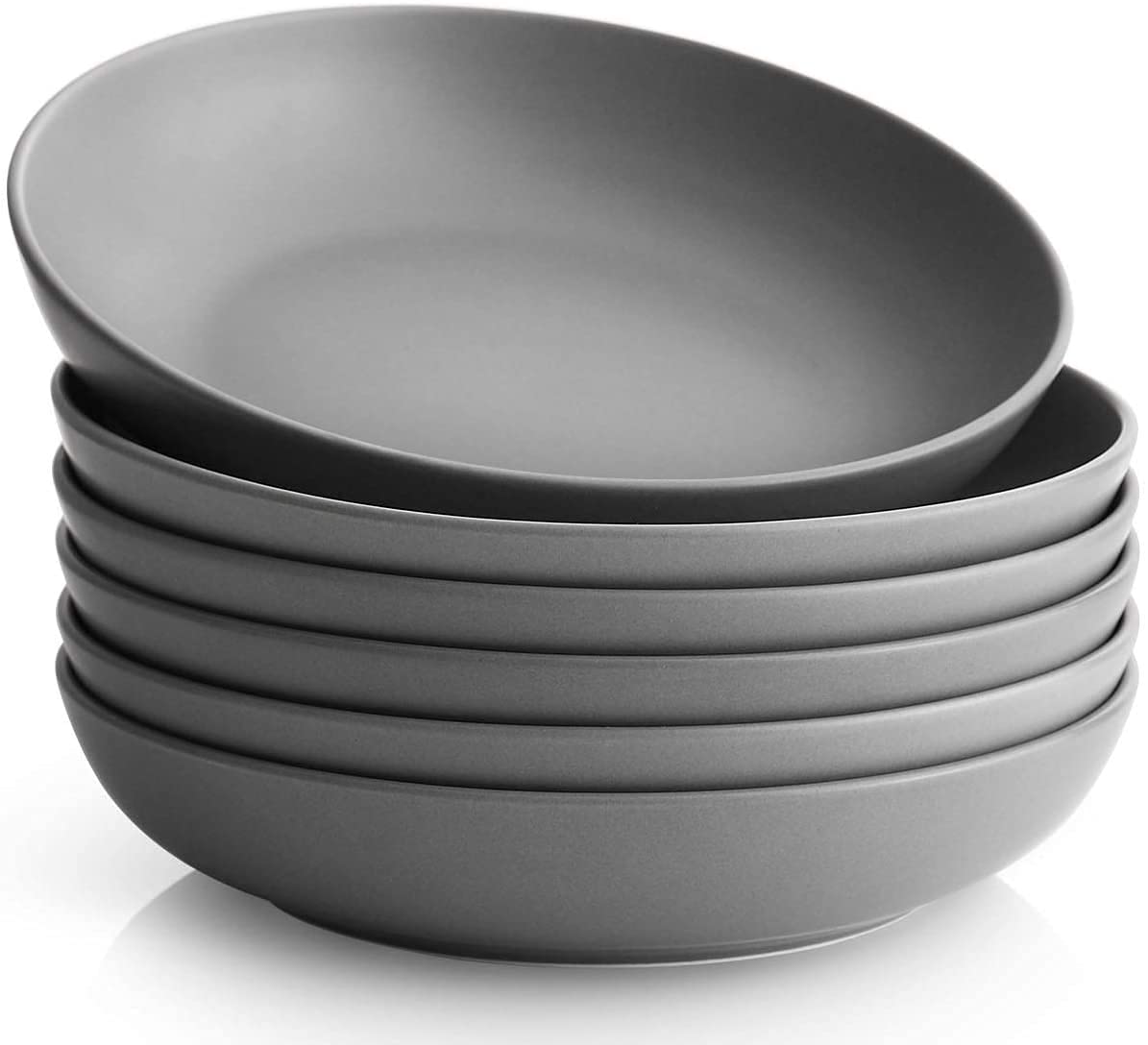 Y YHY Pasta Bowls, 30oz Salad Bowls White Soup Bowls Large Pasta Serving Bowl Porcelain Pasta Plates Wide and Shallow Bowls Set of 6 Microwave Dishwasher Safe Valentines Day Gift
