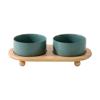 Havniva Cat Bowls Set of Two, 5.1” Ceramic Cat Food and Water Bowls | Cat Food Bowls Whisker Friendly, Non-Slip Base, Food-Grade Ceramic, Wide Opening, Dishwasher Safe, Cat Bowls for Indoor Cats