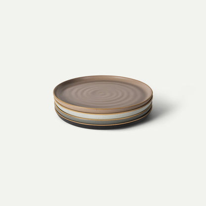 Mora Large Plates Set of 4, 10.5 inch Ceramic Pottery Dinner Plates - Microwave, Oven and Dishwasher Safe - Night