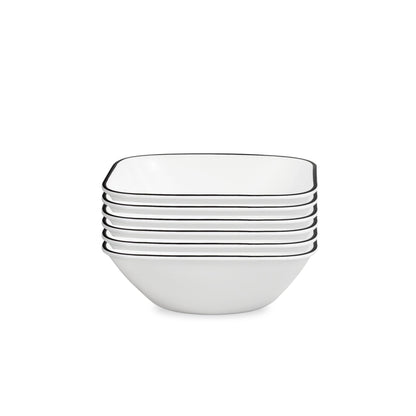Corelle Square Simple Lines Dinner Plate Set, 6 Pack