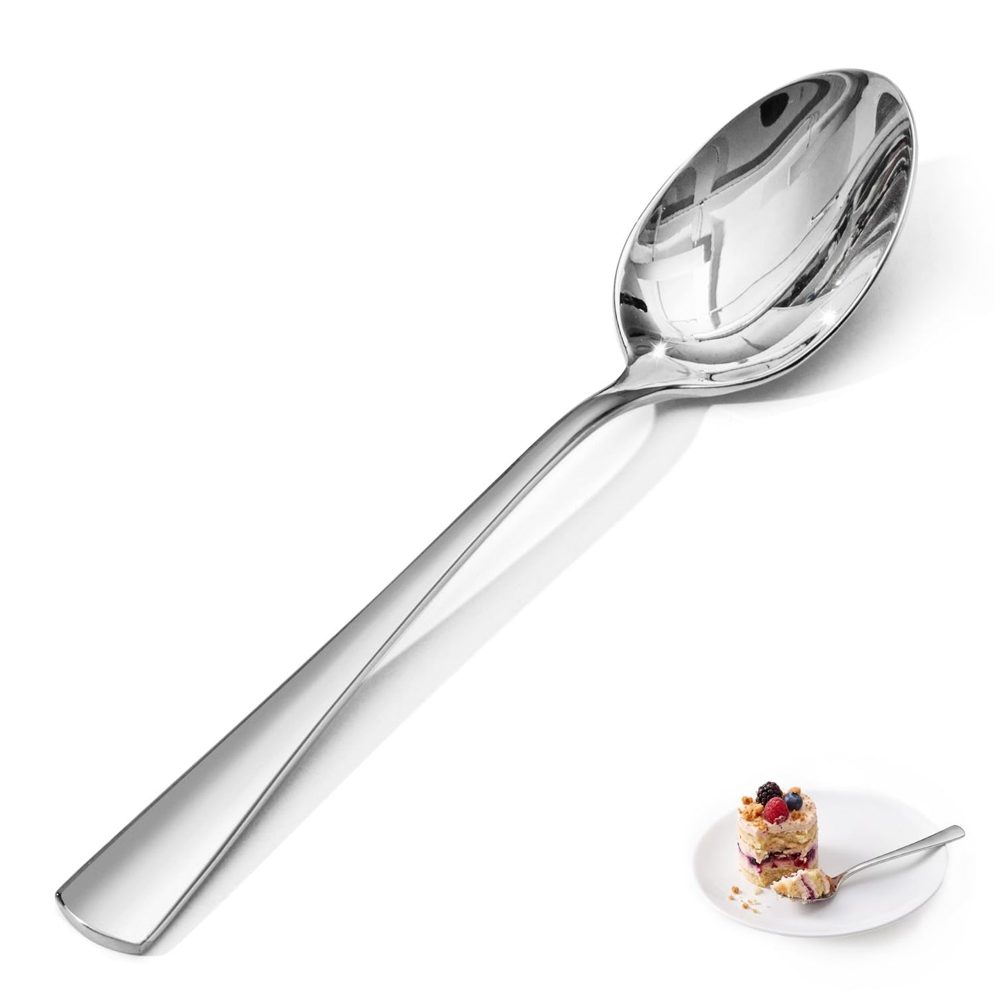 16 Piece Dinner Spoons Set, 18/10 Stainless Steel Spoons | 8.15 Inch, Food Grade, Mirror Polished, Dishwasher Safe, Rust Resistant, for Home Kitchen, Weddings, Parties & Restaurants