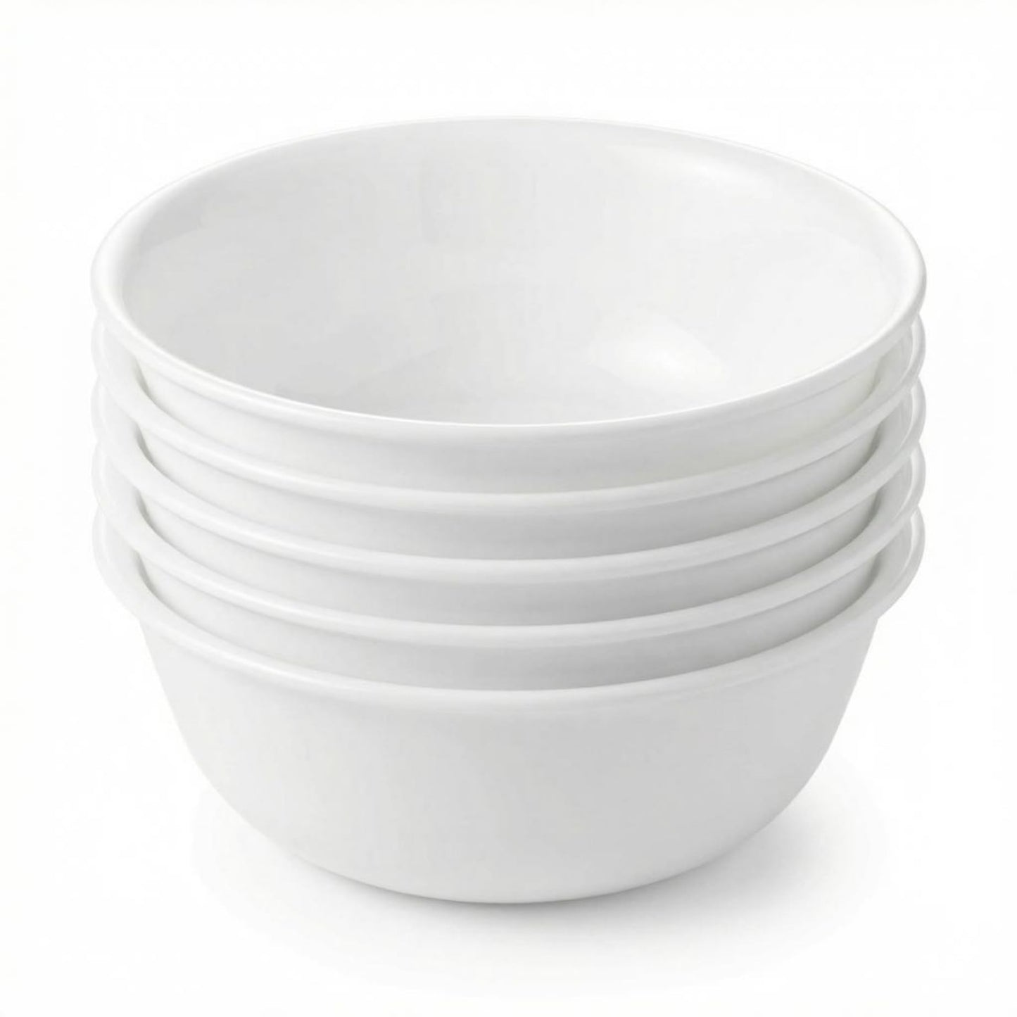 Corelle Vitrelle 6-Piece Soup/Cereal Bowl Set Triple Layer Glass and Chip Resistant, 18-Oz Lightweight Round Bowls, Winter Frost White