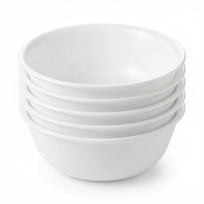 Corelle Vitrelle 6-Piece Soup/Cereal Bowl Set Triple Layer Glass and Chip Resistant, 18-Oz Lightweight Round Bowls, Winter Frost White