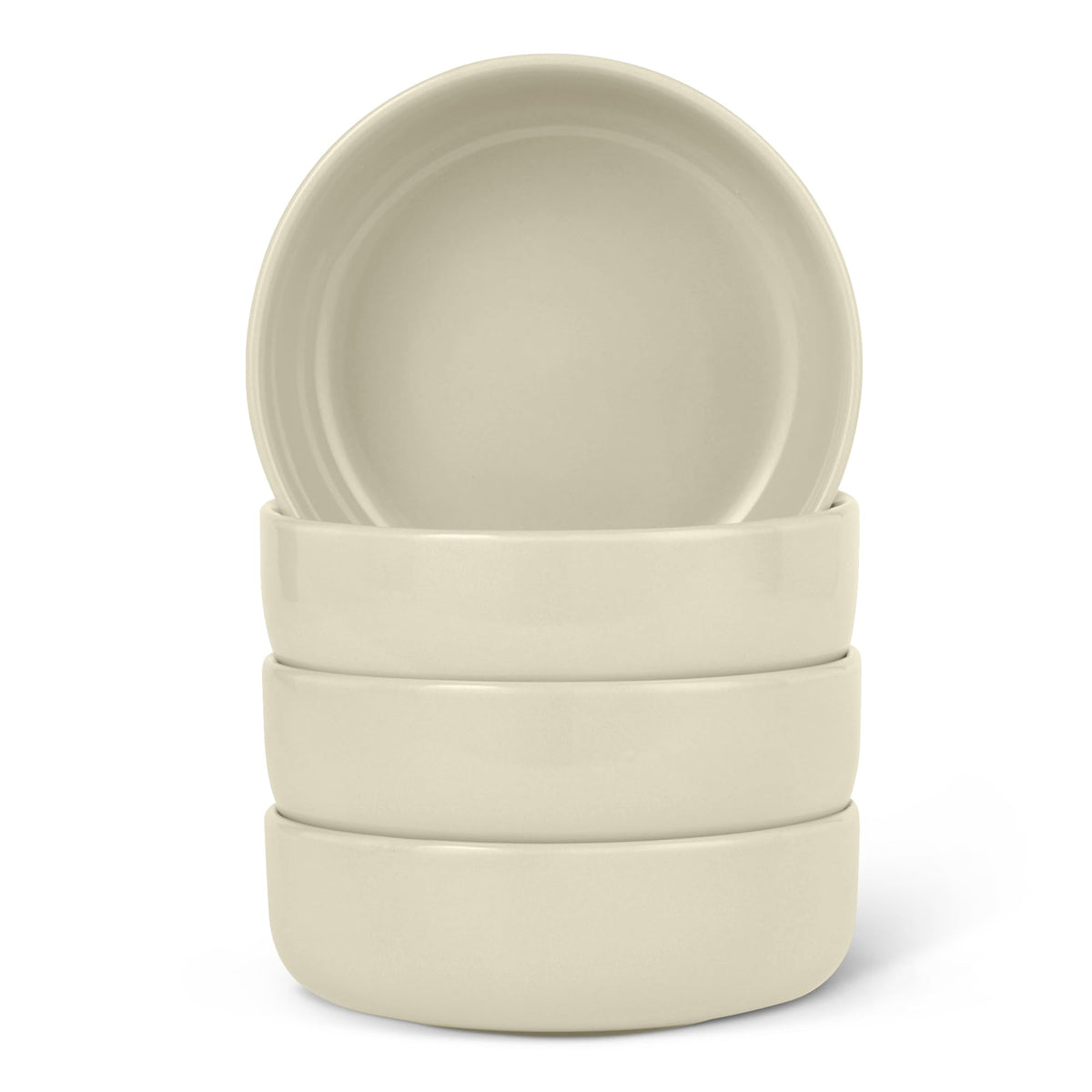 Amazon Basics Glazed Stoneware Dinner Plates, Ceramic 4-Piece Set, Microwave, Dishwasher and Freezer-Safe, 10.5 in., Olive