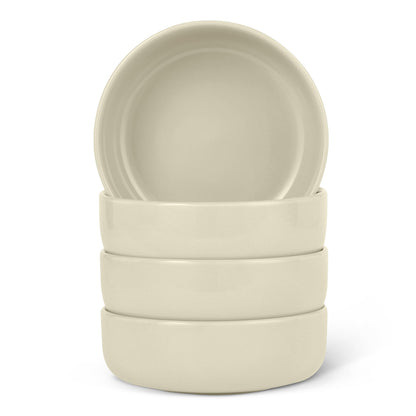 Amazon Basics Glazed Stoneware Dinner Plates, Ceramic 4-Piece Set, Microwave, Dishwasher and Freezer-Safe, 10.5 in., Olive