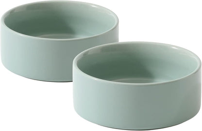 Havniva Cat Bowls Set of Two, 5.1” Ceramic Cat Food and Water Bowls | Cat Food Bowls Whisker Friendly, Non-Slip Base, Food-Grade Ceramic, Wide Opening, Dishwasher Safe, Cat Bowls for Indoor Cats