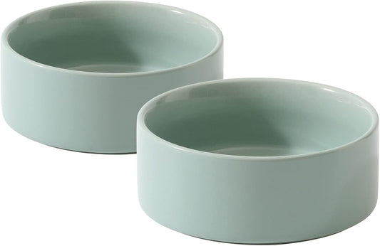 Havniva Cat Bowls Set of Two, 5.1” Ceramic Cat Food and Water Bowls | Cat Food Bowls Whisker Friendly, Non-Slip Base, Food-Grade Ceramic, Wide Opening, Dishwasher Safe, Cat Bowls for Indoor Cats