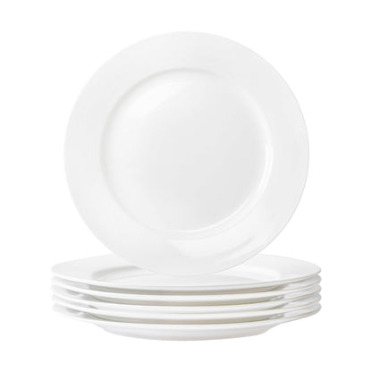 White Ceramic Dinner Plates Set of 4, 10 Inch Porcelain Dinner Plates for Salad, Pasta, and Steak – Microwave and Dishwasher Safe Dinnerware