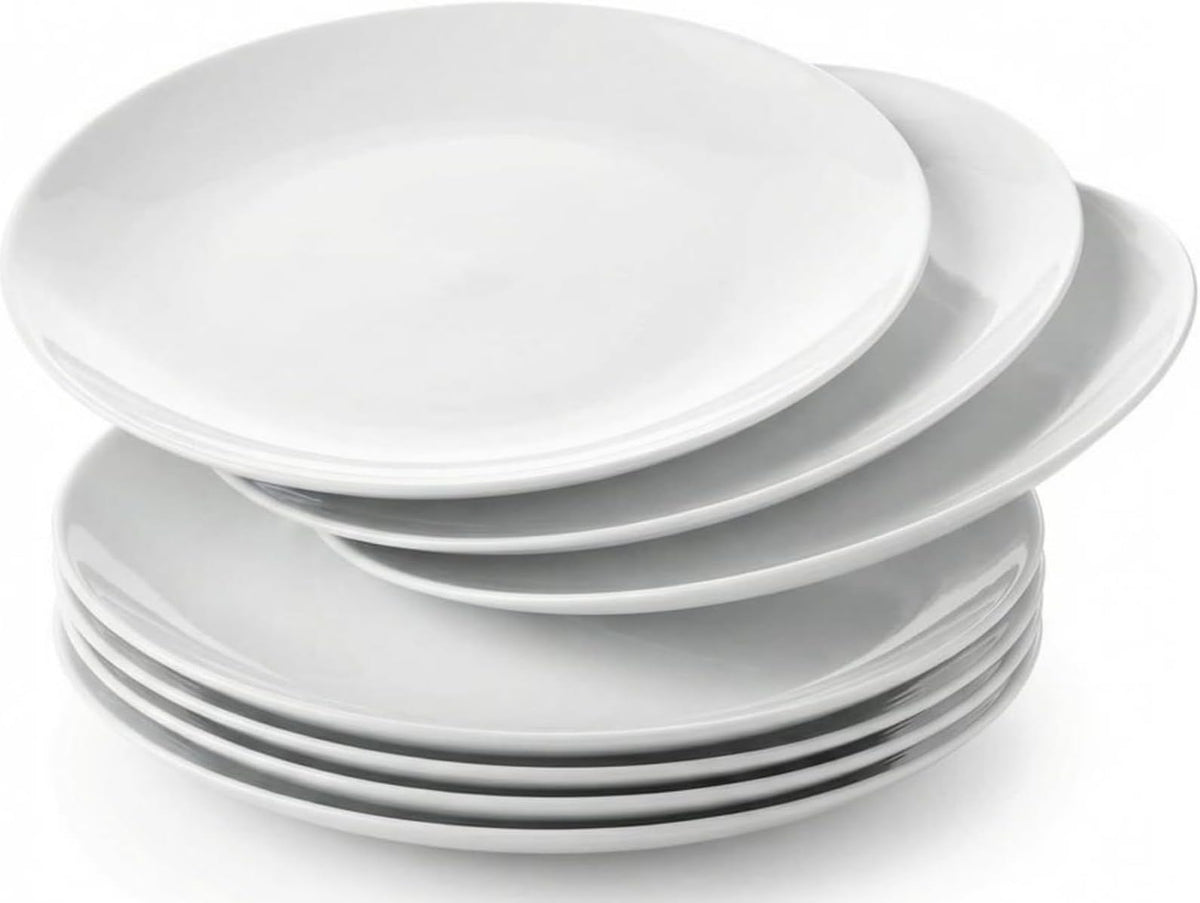 Corelle Vitrelle 6-Piece Soup/Cereal Bowl Set Triple Layer Glass and Chip Resistant, 18-Oz Lightweight Round Bowls, Winter Frost White