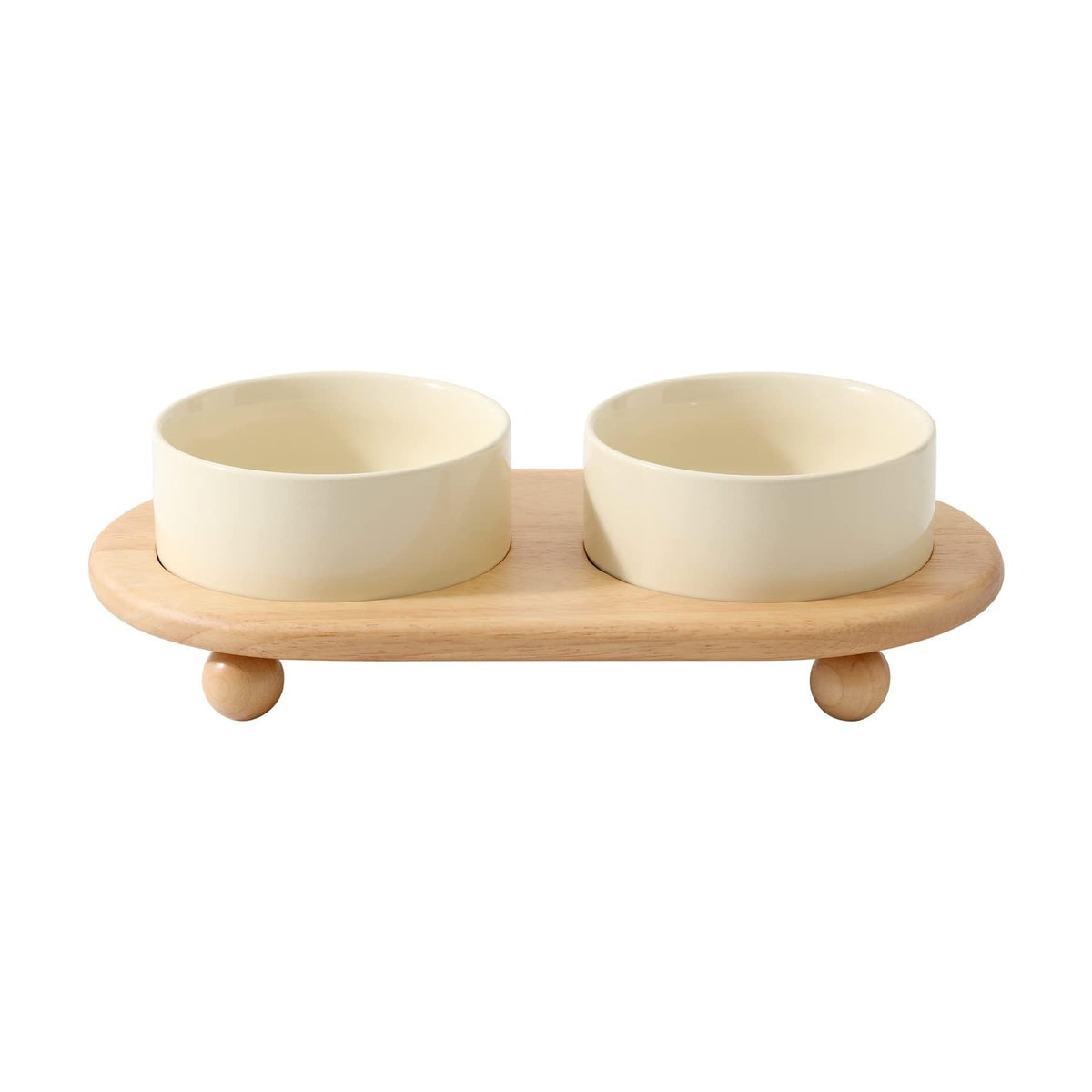Havniva Cat Bowls Set of Two, 5.1” Ceramic Cat Food and Water Bowls | Cat Food Bowls Whisker Friendly, Non-Slip Base, Food-Grade Ceramic, Wide Opening, Dishwasher Safe, Cat Bowls for Indoor Cats