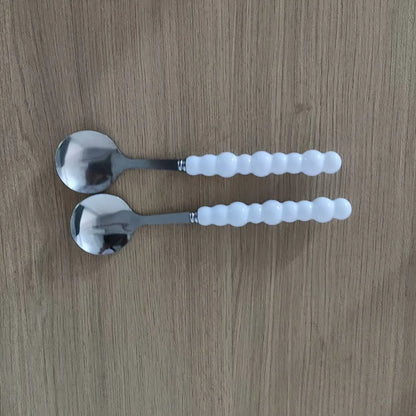 2pcs Colored Pearl Spoon, Modern Home Use Rice Spoon, Small Soup Spoon, Culinary Cutlery