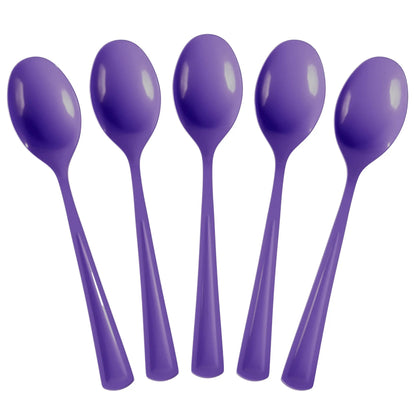 Heavy Duty Purple Plastic Spoons | 7 in. | 50 Count