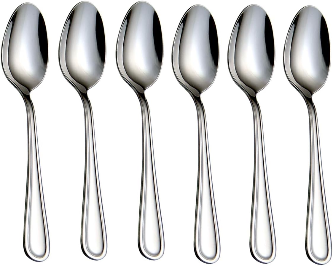 Teaspoons Stainless Steel 18/0 Tea Spoons 6 Pcs, 6.29 Inches For Home, Kitchen Restaurant, Slilver