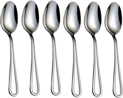Teaspoons Stainless Steel 18/0 Tea Spoons 6 Pcs, 6.29 Inches For Home, Kitchen Restaurant, Slilver