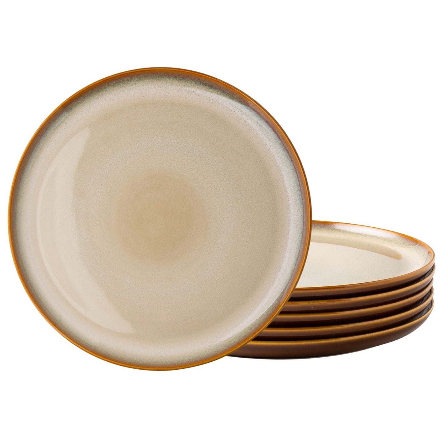 LERATIO Ceramic Dinner Plates Set of 4,10.5 Inch Reactive Glaze Plate Sets | Porcelain Modern Shape Dinnerware Dishes Set for Kitchen,Microwave&Dishwasher&Oven Safe,Scratch Resistant-Green