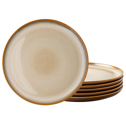 LERATIO Ceramic Dinner Plates Set of 4,10.5 Inch Reactive Glaze Plate Sets | Porcelain Modern Shape Dinnerware Dishes Set for Kitchen,Microwave&Dishwasher&Oven Safe,Scratch Resistant-Green