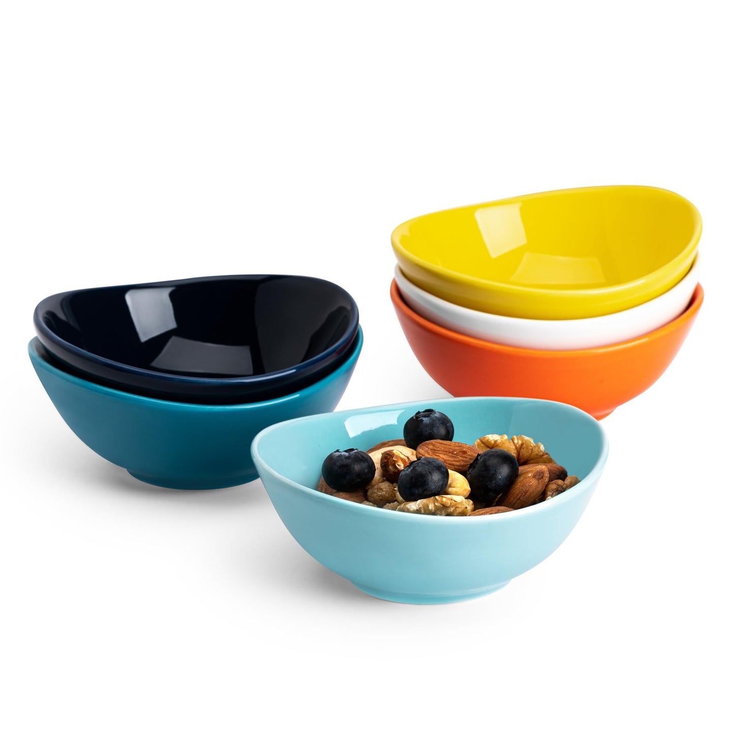 Sweese 18 oz Medium White Porcelain Bowls - Set of 6 Cereal, Soup, Rice & Salad Bowls, Ceramic Serving Bowls for Everyday Use