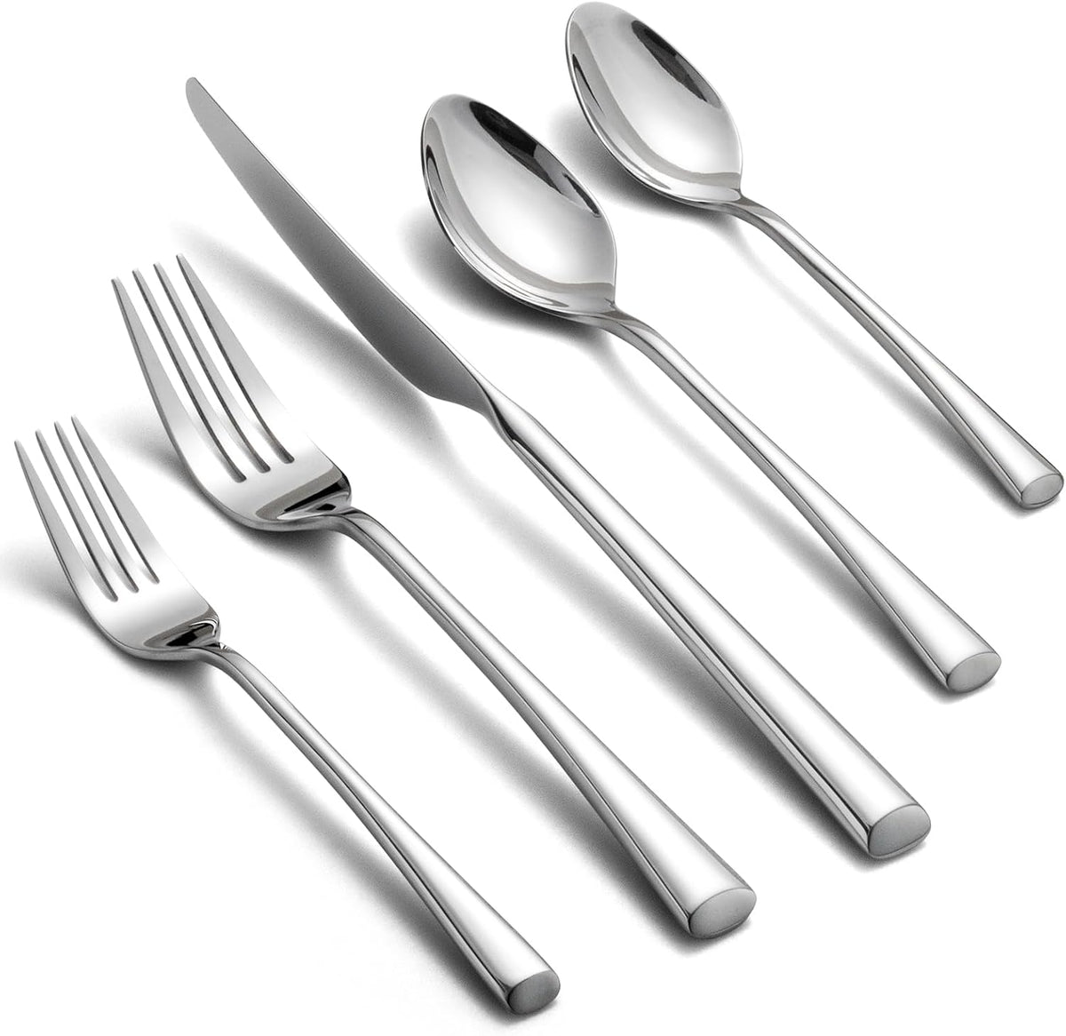 Alata Bailey 20-Piece Forged Silverware Set Stainless Steel Flatware Set,Service for 4,Mirror Polished Cutlery Set,Dishwasher Safe…