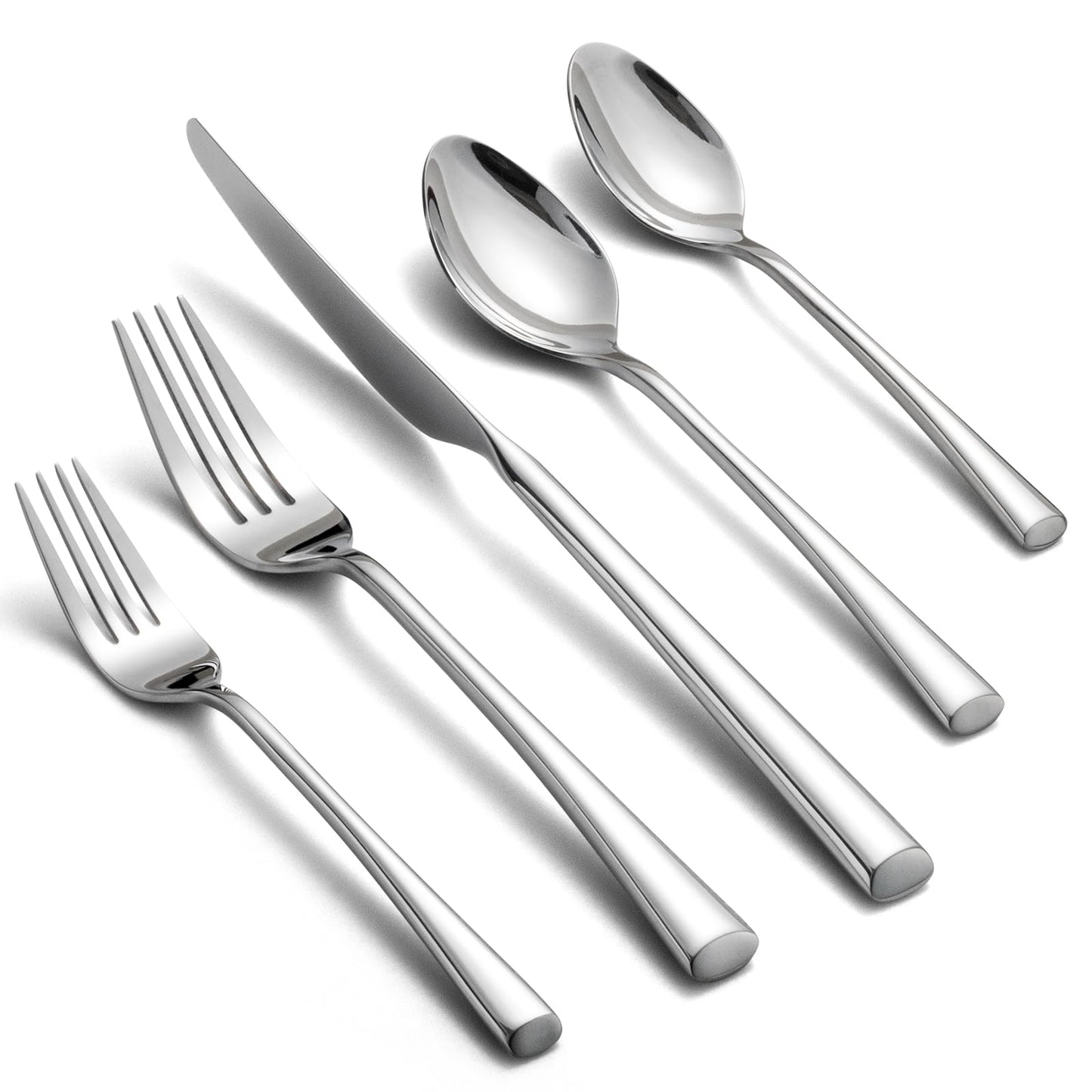 Alata Bailey 20-Piece Forged Silverware Set Stainless Steel Flatware Set,Service for 4,Mirror Polished Cutlery Set,Dishwasher Safe…