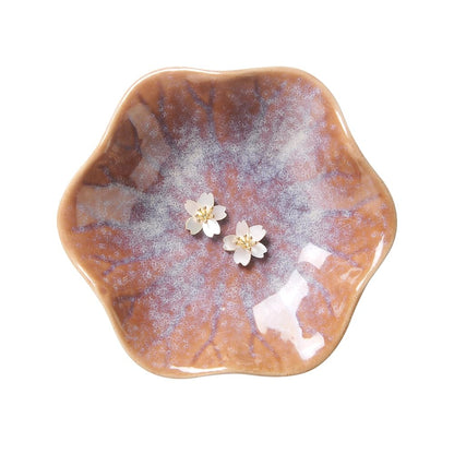 JAMEND CLXP Lotus Leaf Shape Decorative Ring Tray, Small Key Bowl, Ceramic Trinket Tray Jewelry Dish Organizing Necklace Earrings, Home Decoration for Mom Best Friend Sister, Pink.