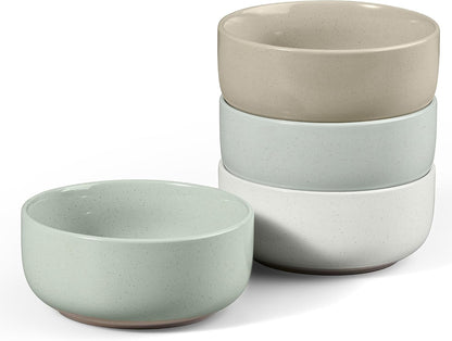 E-far Cereal Bowls Set of 4, 27oz Ceramic Deep Soup Bowls, Multicolor | Kitchen Microwave Safe Bowls for Serving Prep, Rice, Dessert, Snack, Salad, Oven & Dishwasher Safe, Speckled Multicolor