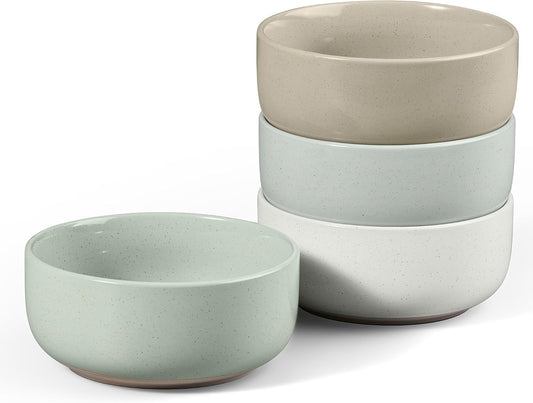 E-far Cereal Bowls Set of 4, 27oz Ceramic Deep Soup Bowls, Multicolor | Kitchen Microwave Safe Bowls for Serving Prep, Rice, Dessert, Snack, Salad, Oven & Dishwasher Safe, Speckled Multicolor