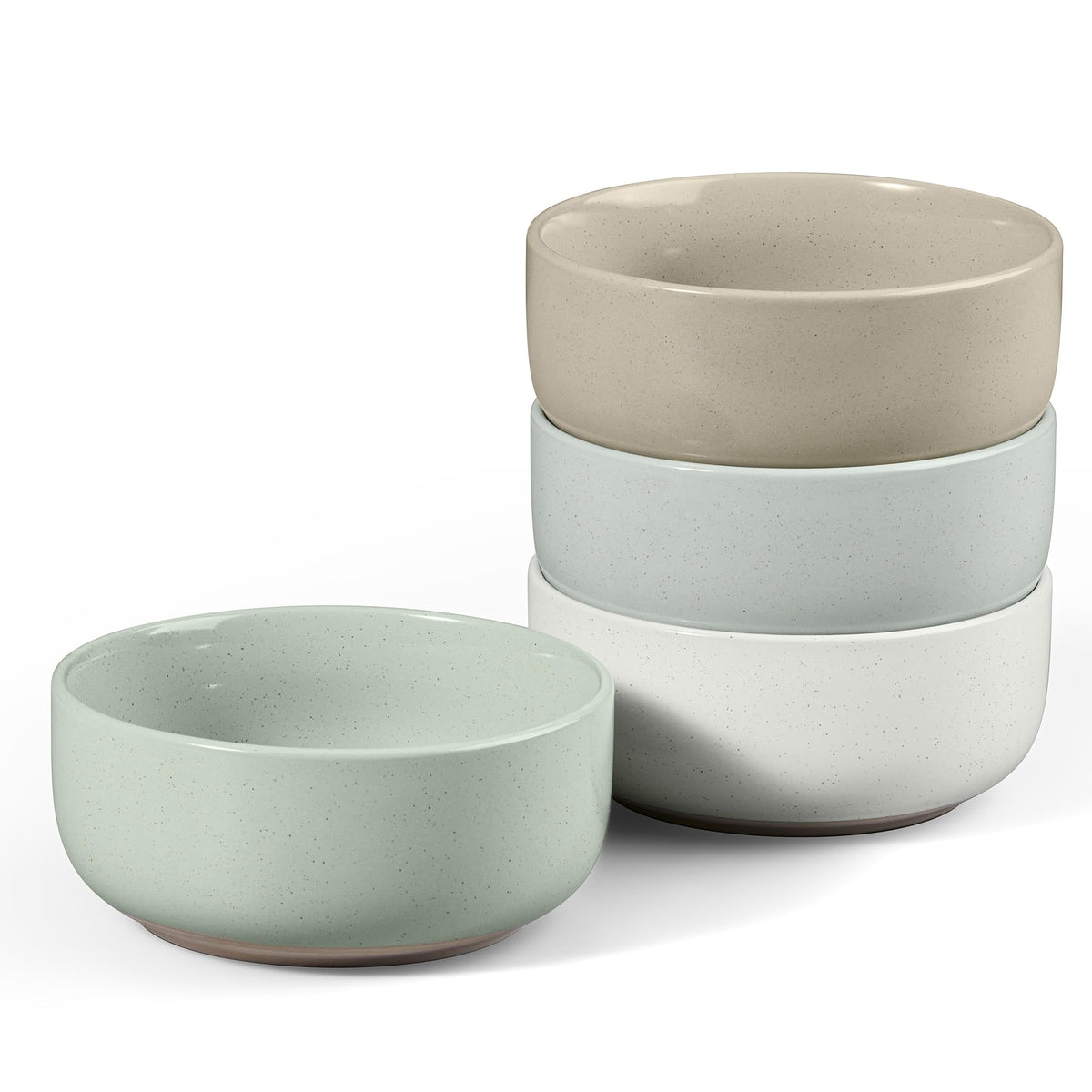 E-far Cereal Bowls Set of 4, 27oz Ceramic Deep Soup Bowls, Multicolor | Kitchen Microwave Safe Bowls for Serving Prep, Rice, Dessert, Snack, Salad, Oven & Dishwasher Safe, Speckled Multicolor