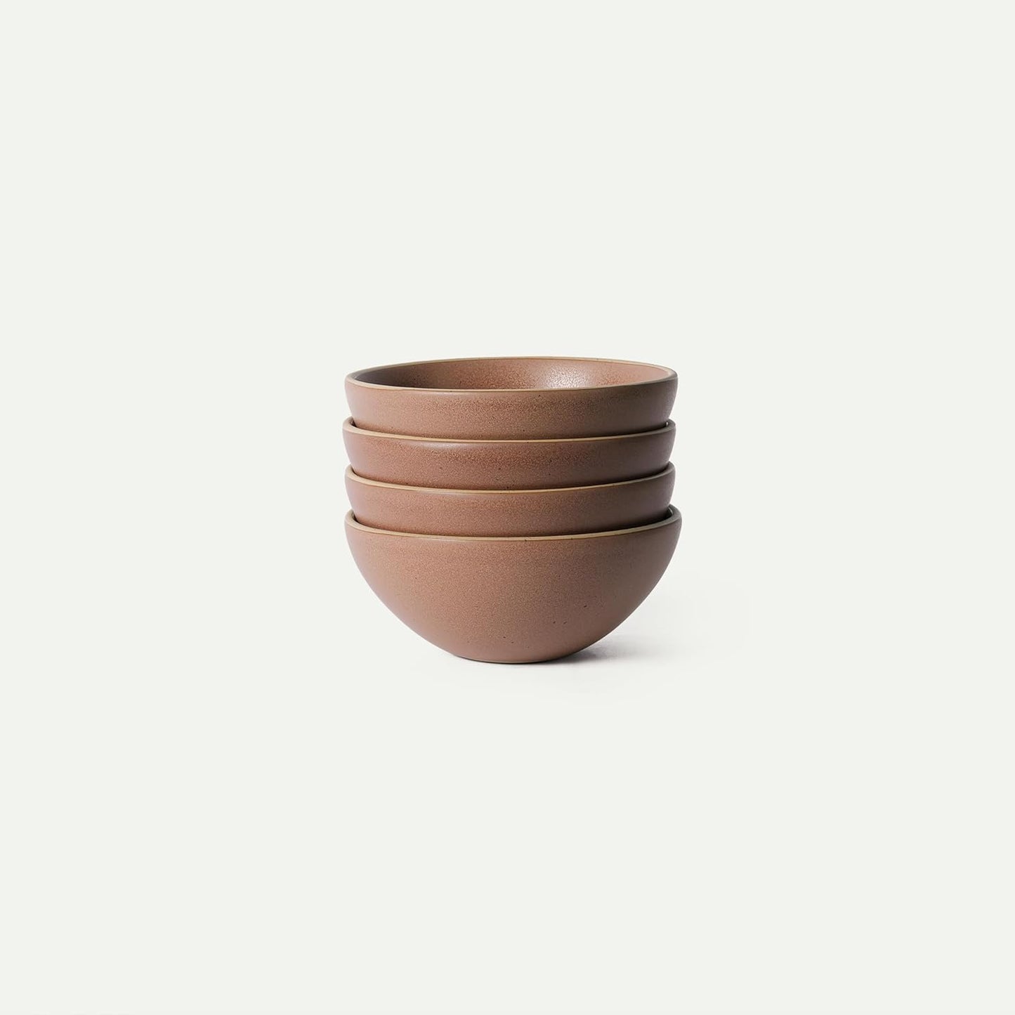 Mora Medium Bowls Set of 4, 28oz Ceramic Pottery Everyday Bowls - Microwave, Oven and Dishwasher Safe - Terracotta