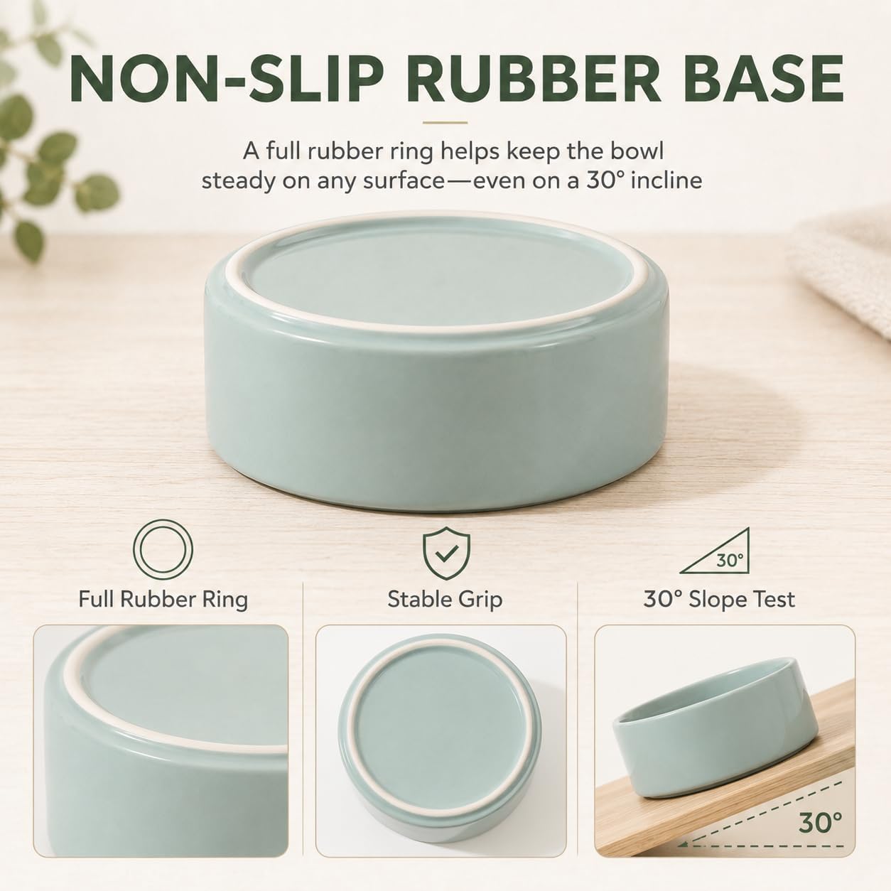 Havniva Cat Bowls Set of Two, 5.1” Ceramic Cat Food and Water Bowls | Cat Food Bowls Whisker Friendly, Non-Slip Base, Food-Grade Ceramic, Wide Opening, Dishwasher Safe, Cat Bowls for Indoor Cats
