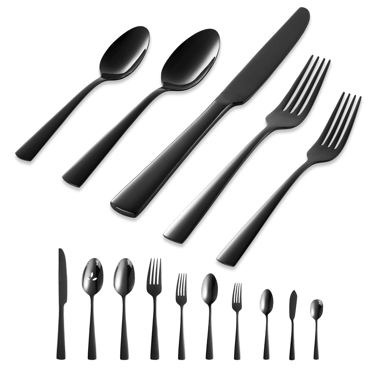 Silverware Set for 8, 45 Piece Stainless Steel Kitchen Utensils Cutlery Set | Gift Package for Wedding Housewarming, Heavy-Duty Steak Knife Fork and Spoon, Dishwasher Safe, Ergonomic Design, Flatware Set