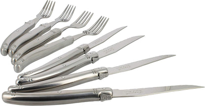 Laguiole 8-Piece Stainless Steel Steak Knife and Fork Set
