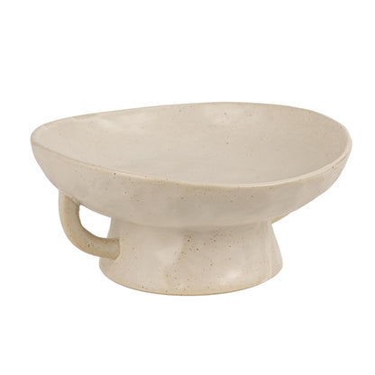 Creative Co-Op Stoneware Bowl w Reactive Glaze, White