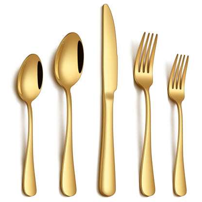 PHILIPALA 20 Piece Silverware Set, Stainless Steel Flatware Set for 4 Food Grade Novelty Flatware Cutlery Utensil Set Include Knife Fork Spoon Mirror Polished Dishwasher Safe