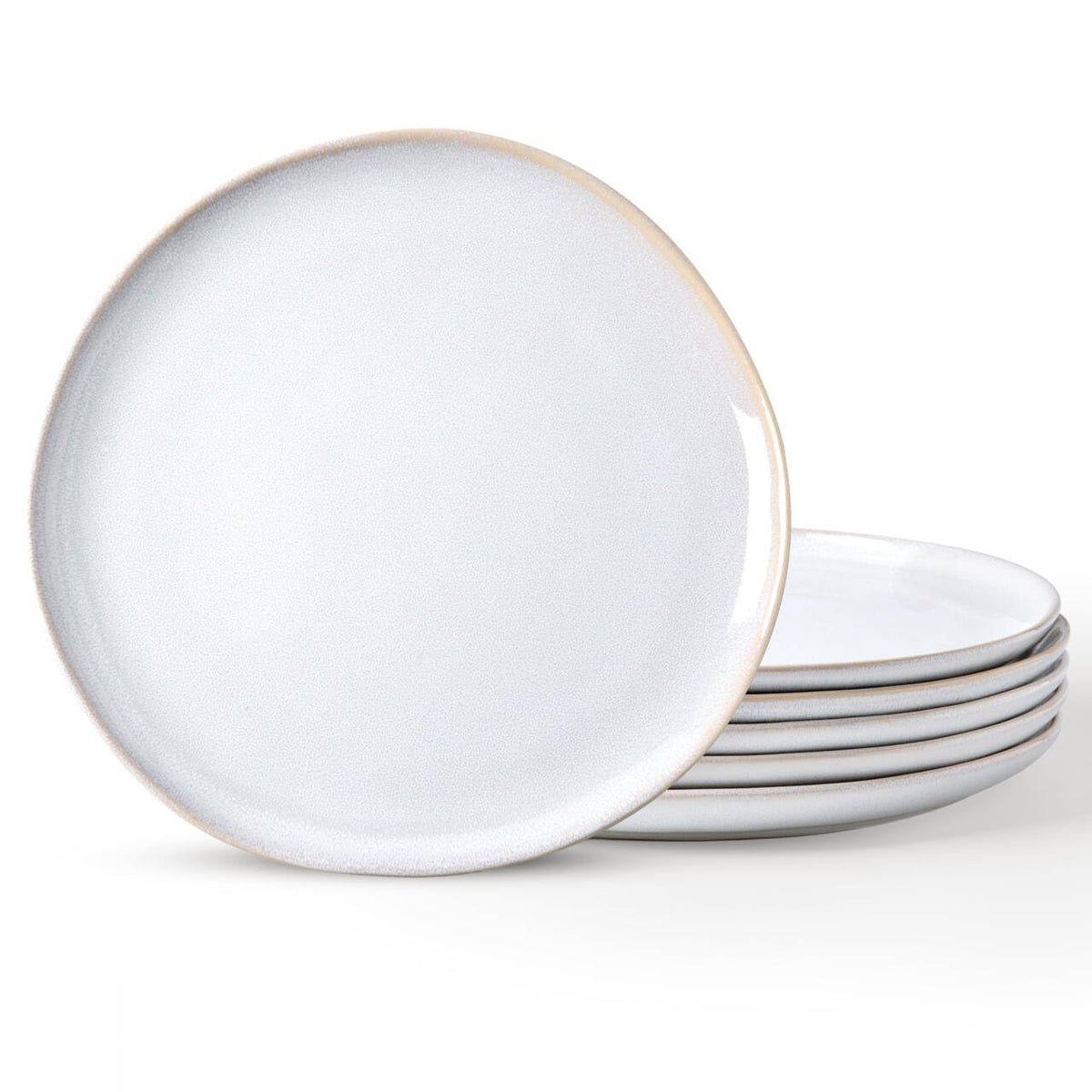 AmorArc Ceramic Dinner Plates Set of 6, 10.5 Inch Stoneware Plates Set | Handmade Reactive Glaze Plates, Rustic Shape Dinnerware Dish Set for Kitchen, Microwave & Dishwasher Safe, Scratch Resistant