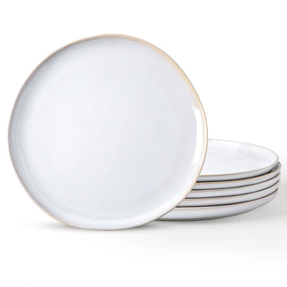AmorArc Ceramic Dinner Plates Set of 6, 10.5 Inch Stoneware Plates Set | Handmade Reactive Glaze Plates, Rustic Shape Dinnerware Dish Set for Kitchen, Microwave & Dishwasher Safe, Scratch Resistant