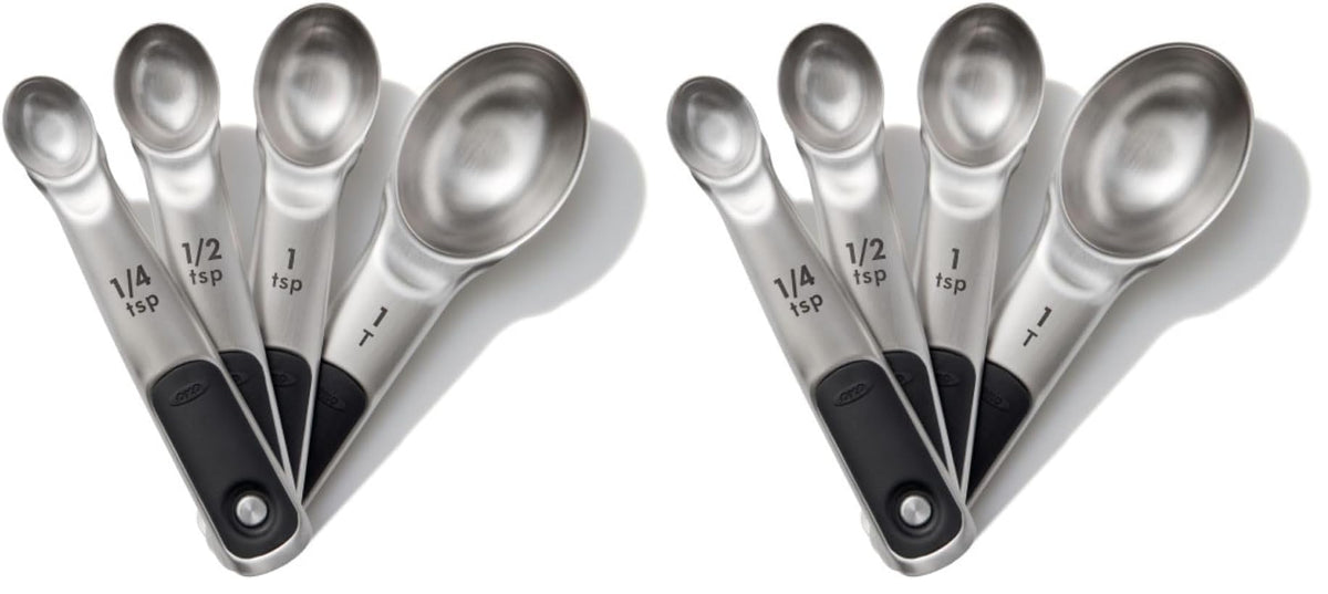 OXO Good Grips 4 Piece Stainless Steel Measuring Spoons with Magnetic Snaps