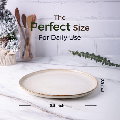 AmorArc Ceramic Plates Set of 6,8.5 Inch Stoneware Small Dinner Plates Set | Handmade Reactive Glaze Rustic Plates s for Dessert,Salad,Appetizer,Dinner ,Microwave & Dishwasher Safe,Scratch Resistant