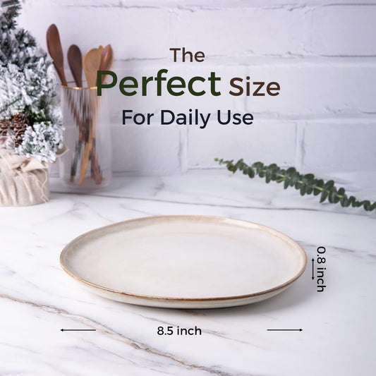 AmorArc Ceramic Plates Set of 6,8.5 Inch Stoneware Small Dinner Plates Set | Handmade Reactive Glaze Rustic Plates s for Dessert,Salad,Appetizer,Dinner ,Microwave & Dishwasher Safe,Scratch Resistant