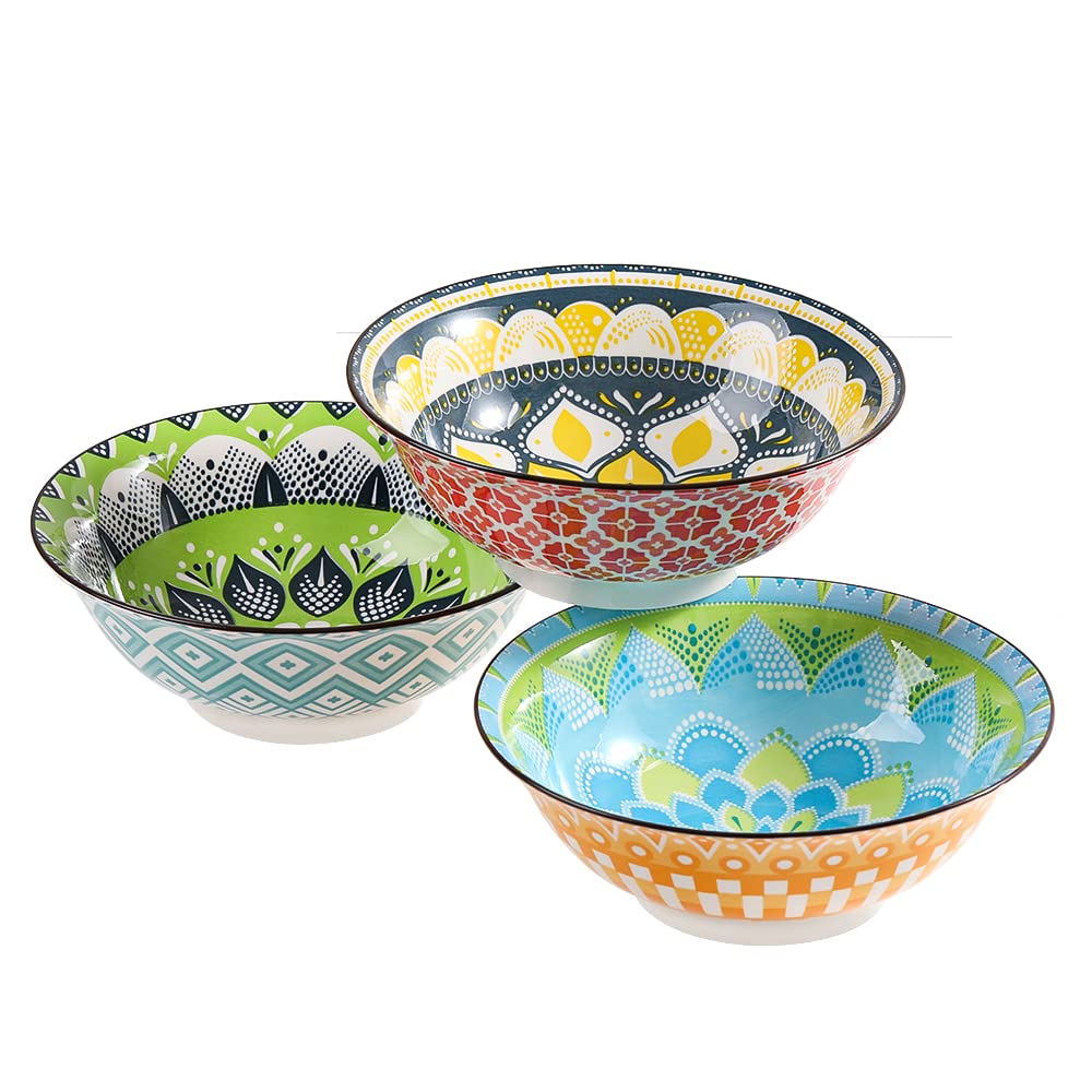 AHX Porcelain Dessert Bowls Cereal bowl - Ceramic Bowl Set of 6 - Colorful Small Bowls for Ice Cream | Soup | Cereal | Rice | Snack | Side Dish | Condiment Microwave and Dishwasher Safe