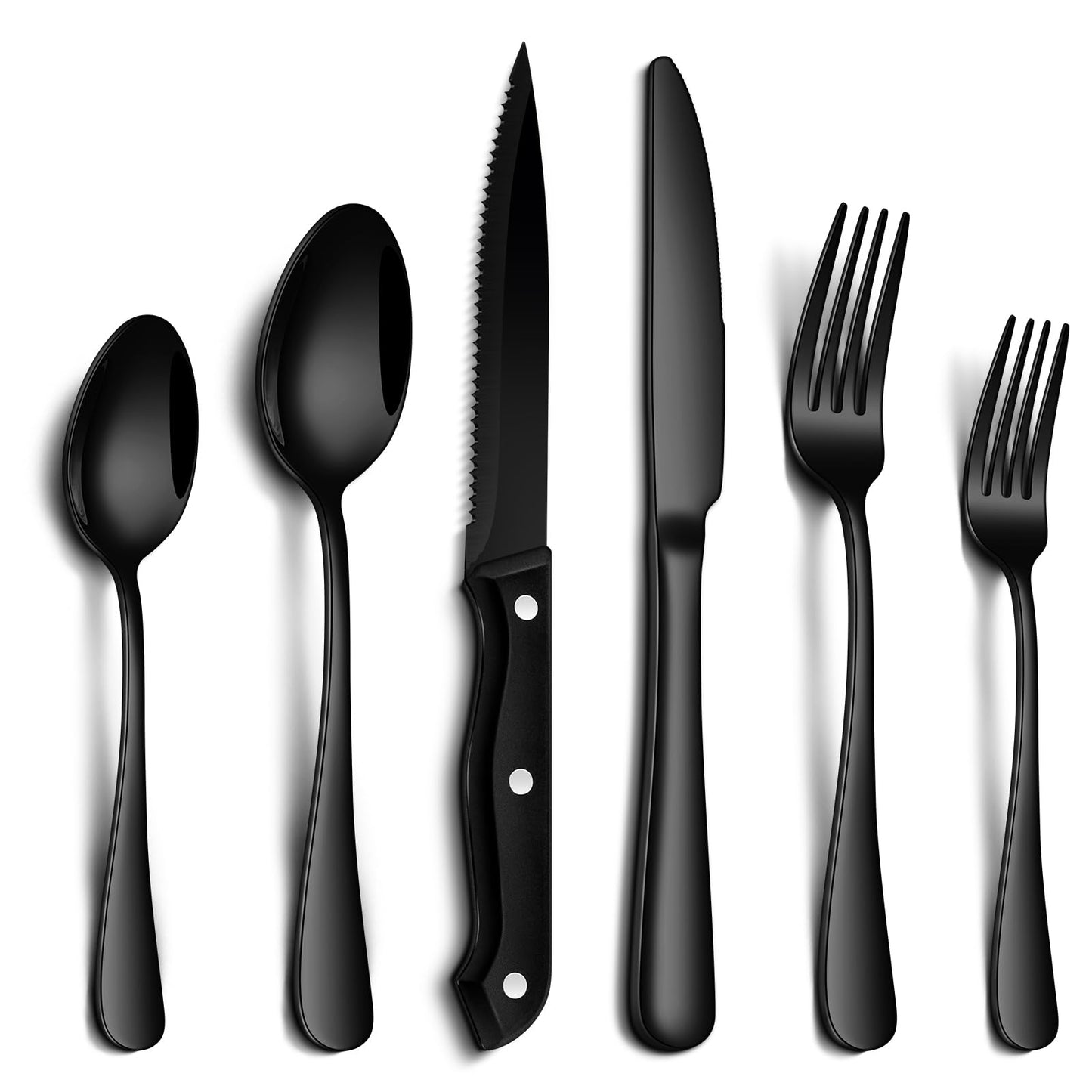PHILIPALA 72 Pcs Silverware Set with Steak Knives Food-Grade Stainless Steel Flatware Set for 12 Mirror Cutlery Include Forks Spoons and Knives Set Dishwasher Safe Utensil Sets for Home Restaurant